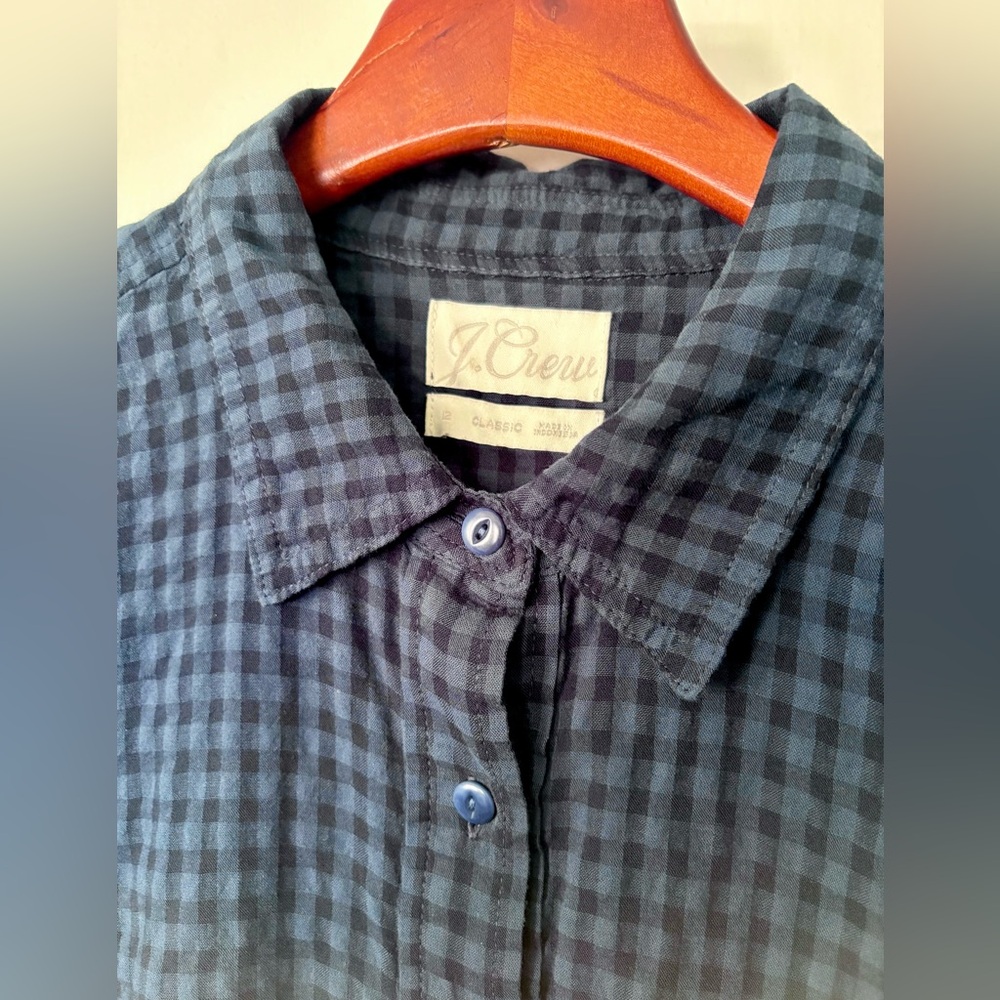 J. Crew plaid popover shirt, size 12
